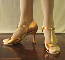 Latin Dance shoe open toe Tbar 3inch heel